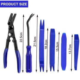 Upgraded 6PCS Car Trim Removal Tool Kit with Bag, Alloy Trim Clip Removal Plier Pry Tool Kit for Auto Door, Car Panel No-Scratch POM Material Fastener Remover Trims Clip Remover Automotive Trim Tools
