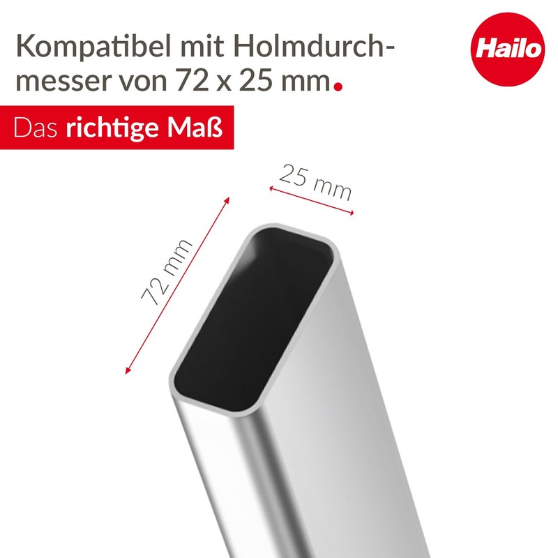 Hailo Foot Set for Spar 72 x 25 mm Black