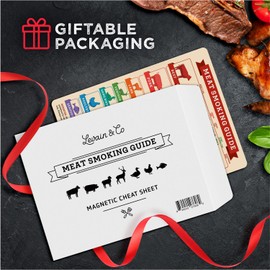 Levain & Co Meat Smoking Magnet & BBQ Smoker Guide - Smoker & Pellet Grill Accessories - Wood, Time, & Temp - Grill Accessories for Outdoor Grill - BBQ Smoker Accessories - Grilling Gifts for Men