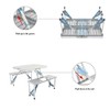 M-K Aluminum Folding Camping Picnic Table with 4 Bench Chair