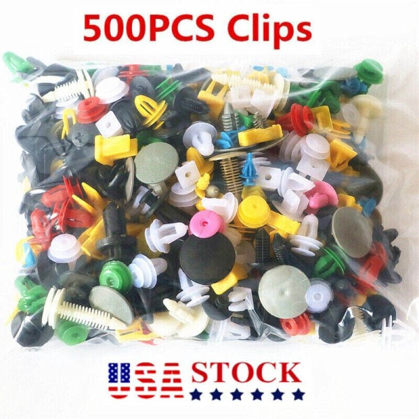 zhiyinlon_0 500pcs Bumper Clips Retainer Car Plastic Rivets Fastener Push