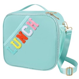 Nsrzua Lunch Bag Kids,Insulated Lunch Bag With Adjustable Shoulder Strap,Reusable Lunch Bag for Kids, Girls,Boys, lunch Bag Women,Preppy Lunch Box for School,Travel, Picnic (blue)