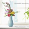 Unbreakable Vase for Flowers, Ceramic Look Plastic Vase for Home