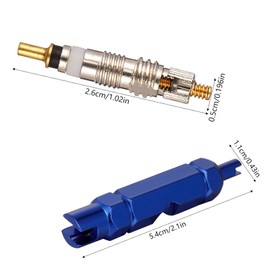 Presta Valve Core Set 11 Pieces Bicycle Valve Adaptor, Valve Bolt, Valve Wrench and Protective Caps for Bicycles and Mountain Bikes