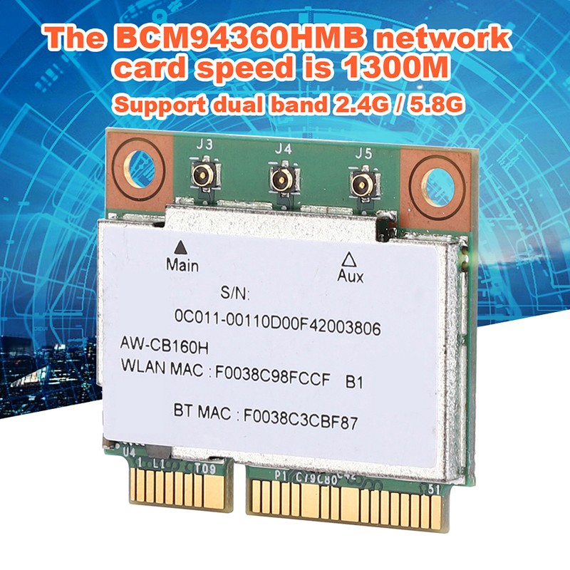 Network Card Gigabit AC1300M MINI PCI E Interface Support for