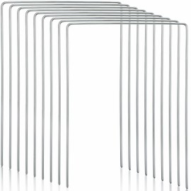 Deekin Set of 9 Croquet Wickets Replacement for Croquet Metal Hoops with Galvanized and Plastic Coating for Family Lawn Backyard Outdoor Game(Square)