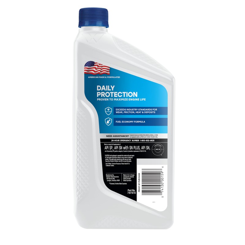 Valvoline Daily Protection SAE 30 Conventional Motor Oil 1 QT,