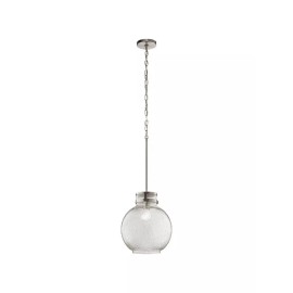 Kichler 34890 - 1 Light Seeded Glass Globe Mini Pendant - Brushed Nickel