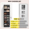Mefirt 16-20 Pairs Over the Door Shoe Organizer, Clear Pockets