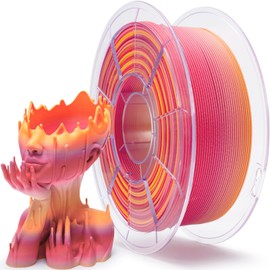 ZIRO Fast Color Changing PLA, Matte Multi Colors Filament 1.75mm, Color Change by Length 3D Printer Filament, Dimensional Accuracy +/-0.03mm, Fit Most 3D Printers, 1KG/ 2.2lbs Spool, Peachy Sunrise