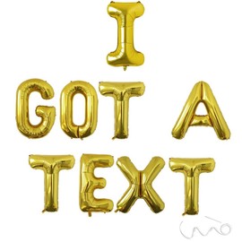 I Got a Text Banner for Love Island Themed Bachelorette Party Decorations,16inch,Gold