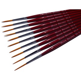 Major Brushes Synthetic Rigger Brush Size 0 - Pack of 10