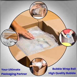 Bubble Wrap Roll For Packaging - 300mm Wide Clear Polythene Small Air Bubble Wrap for House, Office, Warehouse Packing - Packaging Material for Shipping, Storage & Item Protection - ASPIRE UK (20M)
