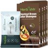 Herbishh Chestnut Brown Hair Dye Shampoo with Wipes | Natural