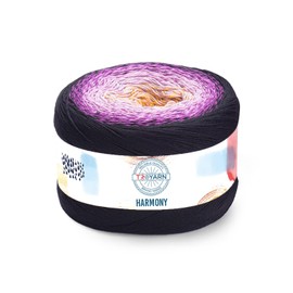 Troyarn Harmony - 55% Cotton 45% Acrylic, Multicolor Rainbow Crochet Yarn,Soft Lightweight Sport Weight Yarn for Knitting, Baby Blankets,Shawls and Summer Projects 1 Fine/250gr/1094 yd - 122303