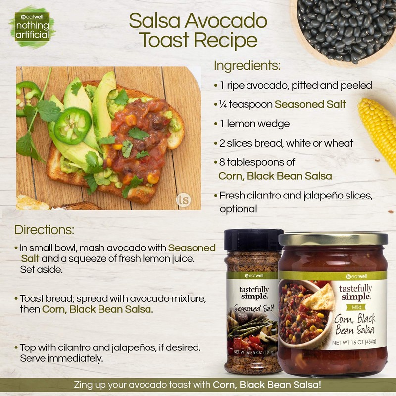 Tastefully Simple Corn, Black Bean Salsa, 16 Ounce (Pack of