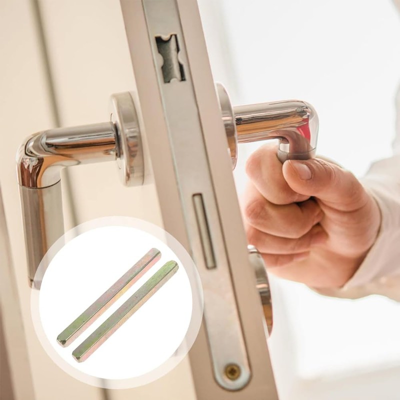 Door Handle Spindle Bar, 2-Piece Replacement Door Knob Spindle Universal