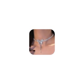 Rhinestone Choker Necklace for Women Sparkly Crystal Statement Necklace Prom Party Jewelry Gifts for Women Girls Tennis Necklace Women 2024