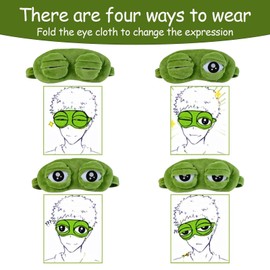 Pack of 2 Fun Sleeping Masks, Cartoon Sleeping Eye Mask, Cute Eye Mask for Children, Sleep Travel Mask, Suitable for Funny Gifts, Men, Women (Pink, Green)