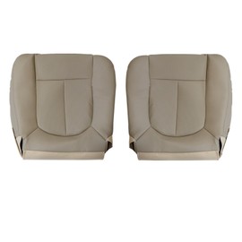 Priprilod Perforated Leather Tan Driver & Passenger Side Bottom Replacement Seat Cover Compatible with Ford F150 Lariat 2009 2010 2011 2012 2013 2014