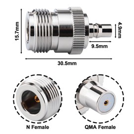onelinkmore N Female to QMA Female Adapter, 6GHz RF Connector for 5G mmWave/Satcom Cellular Communication basestation, 4G/5G Antenna System, Signal Transmission, WiFi Router