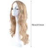 SSKHE Stylish Blonde Wavy Wig for Women, 27-Inch Long Curly