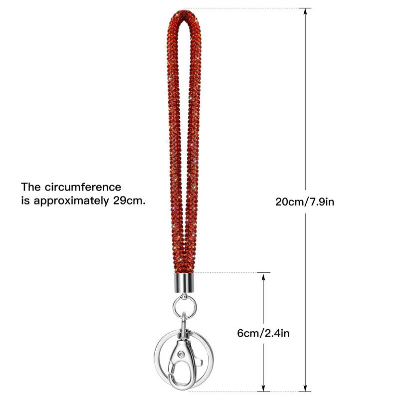 Soleebee Card Holder Bracelets, Bling Rhinestone Lanyard with Key Ring,