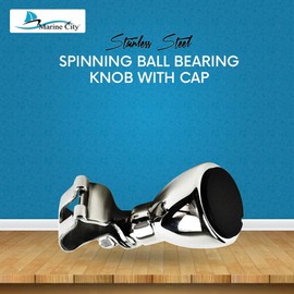 MARINE CITY 316 Grade Stainless Steel Strong Durable Gloss Polished Finish Sport Boat Knob Spinning Ball Bearing Knob for Steering Wheels