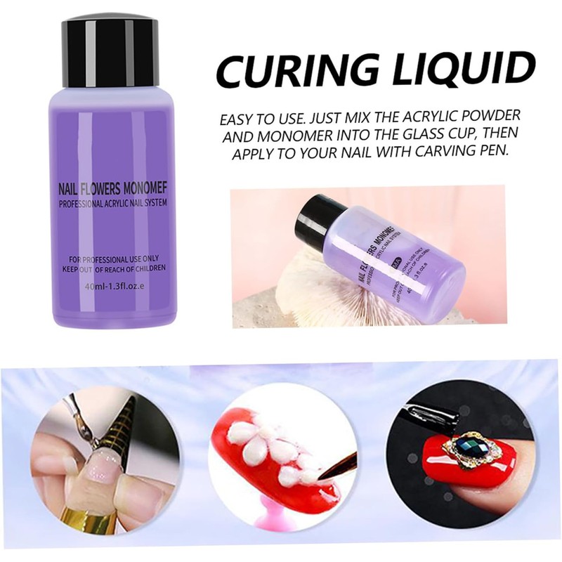 2 botellas monómero líquido acrílico de uñas 40 ml Professional