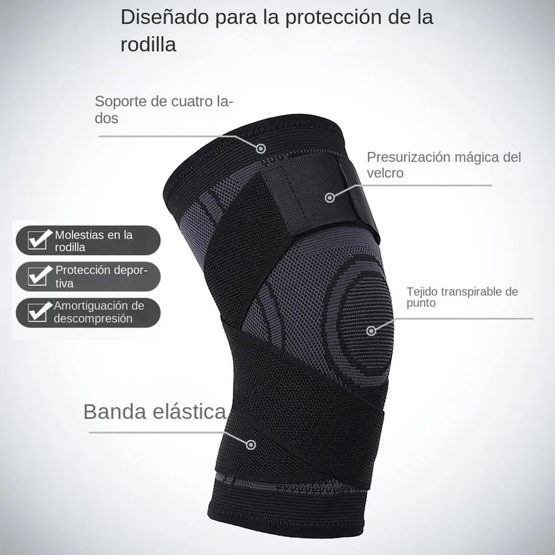 1 Par Rodilleras Elásticas Deportivas Compresion Para Gym