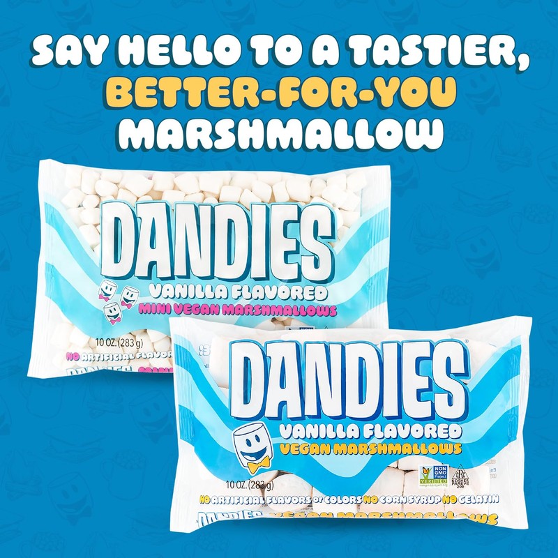 Dandies Original Vegan Marshmallows, No Artificial Flavorings, Food Dyes, Corn