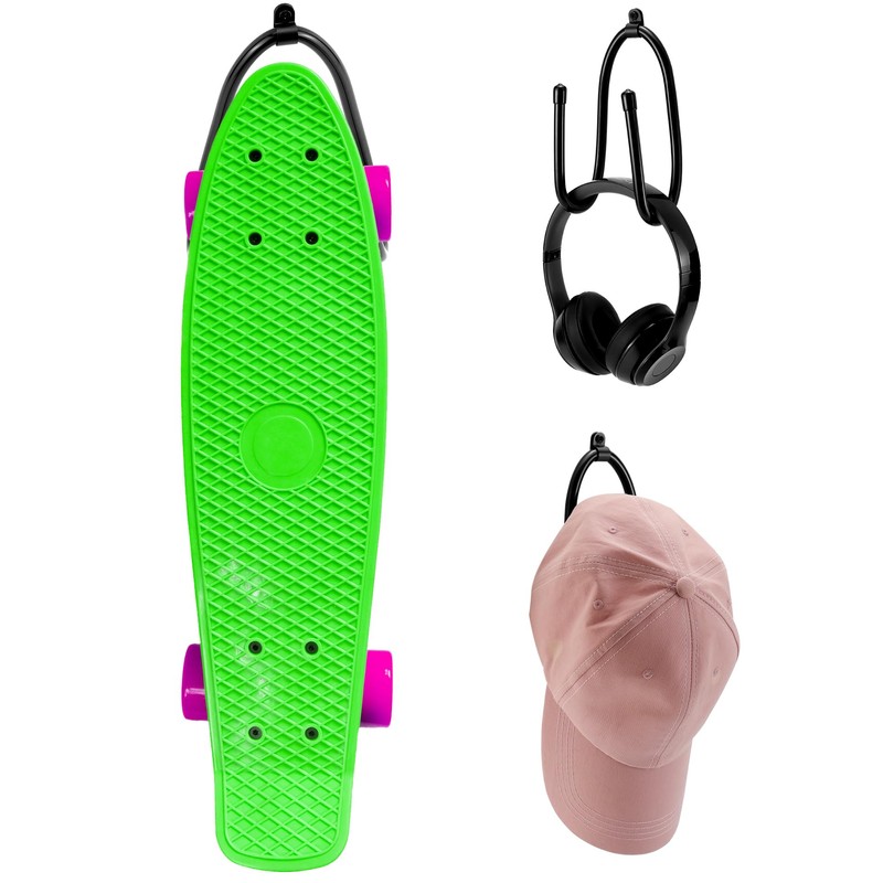 QWORK® Skateboard Hanger, Skateboard Wall Mount, 4 Pack, For Snowboards,