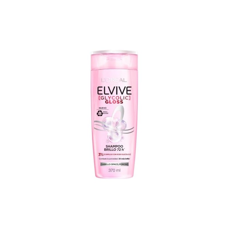 L'Oréal Paris Elvive Champú Glycolic Gloss, con Ácido Glicólico, 370