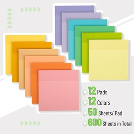Mr. Pen- Transparent Sticky Notes, 3”x3”, 12 Pads, 600 Sheets, Macron Pastel, Bible Journaling Sticky Notes, See Through Sticky Notes, Translucent Sticky Notes, Stocky Notes for Bible Journaling