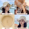 easylivegogo Women's Straw Hat, Wide Brim, UV Protection Hat, Flower