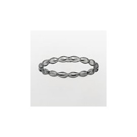 Stackable Expressions Sterling Silver Black-plated Rice Ring QSK217 5.00