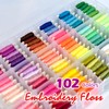QCZKB Friendship Bracelet String 102 Skeins Fashionable Rainbow Color Embroidery