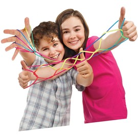 JA-RU Stringy Majiggy Cats Cradle - Chinese String Toys (6 Cats Cradle) Finger Hand String Tricks Games for Kids & Adults Girls & Boys. Rainbow Rope Toy. Party Stocking Stuffers. 736-6p