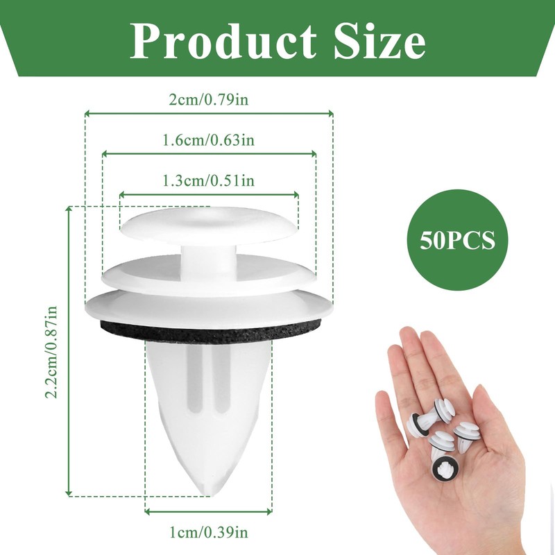 50 Pcs Car Door Panel Clips Plastic Rivet Clips with