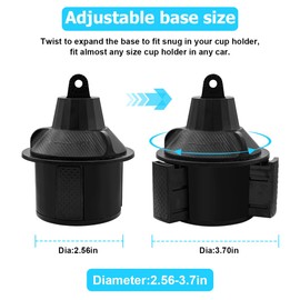 Bittwee Car Cup Holder Phone Mount, Automotive 360° Rotatable Adjustable Gooseneck Height Cell Phone Cradle Mount with Extendable Cup Base Holder, Universal for All Vehicles and Smartphones (Blue)