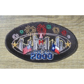 HOUSTON 2000 THE NEW MILLENIUM IRON ON PATCH NEW 4.25X 2 3/8"