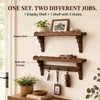 17-Inch Scalloped Rustic Wall Shelves Set of 2, Shelves for