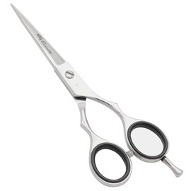 G4 J2 Japanese Steel Barber Hair Cutting Scissors Shears Tempered Stainless Razor Sharp Mustache Haircut Hairdresser (6.5 inch, Silver Shine)