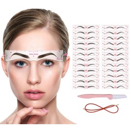ANDERK Eyebrow Stencil 24 Styles, Reusable Eyebrow Shapers Template Stencils for Beginners Makeup, Eyebrow Stamp Kit for Grooming and Drawing Brows