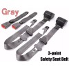 C-HORSE 2 Retractable 3 Point Safety Gray Seat Belt Straps