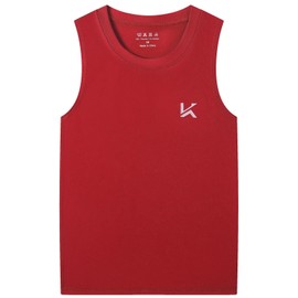 Konrunppy Boys Compression Tank Top Youth Athletic Sleeveless Shirt Quick Dry Basketball Football Undershirts Kids Sports Baselayer Vest (Red,Small)