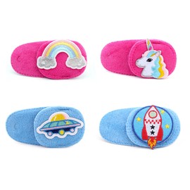 Felimoa Eye Patch, Eye Mask, Right Eye, Training, Kids, Eyeglass Cover, Set of 4 in 2 Colors