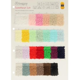 Scheepjes Sweetheart Soft Colour Sample Card - Textile Yarn Swatches for Creative Projects - 1pc