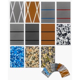 OCEANBROAD EVA Foam Boat Flooring 5.9''x3.9'' Sample Kit Marine Boats Decking Self-Adhesive Non-Slip Mat for Boats Pontoon Yacht Swim Platform Helm Pad RV Floor