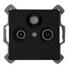 Kopp Paris 921450085 3-Way Antenna Socket for TV/RF/SAT, Flush-Mounted, Matte